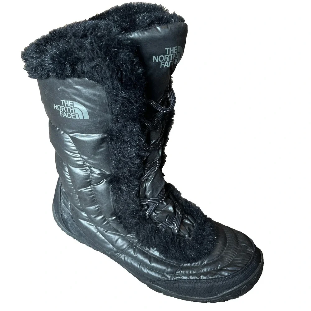 The North Face Nuptse Boots Black Puffer Goose Down Women 8.5 UK 6.5‎ EU 39.5